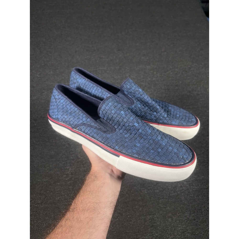 Polo Ralph Lauren Mytton Woven Canvas Shoes Men's 14D Blue Preppy Slip On